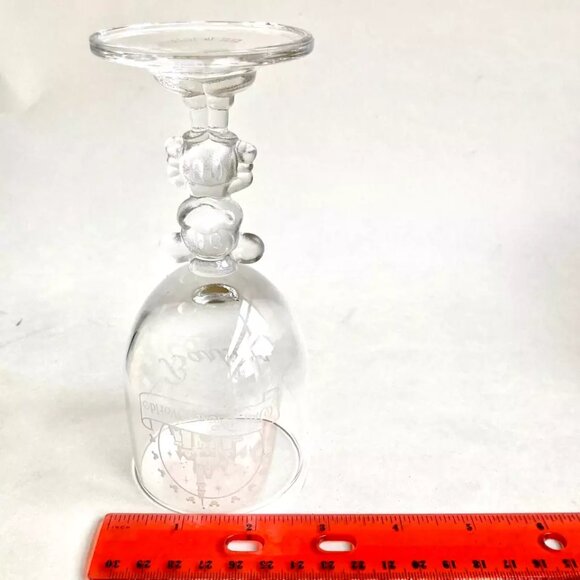 Vtg Mickey Mouse Disney World Castle Wine Glass Goblet BARBARA Name Inscribed - Picture 9 of 11